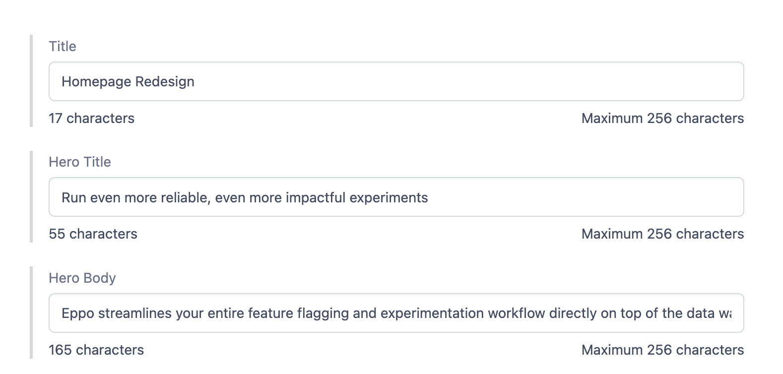 Contentful variant setup
