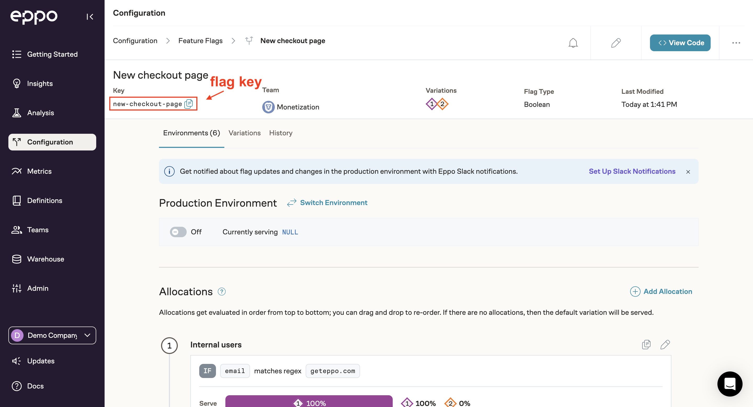 Example flag key