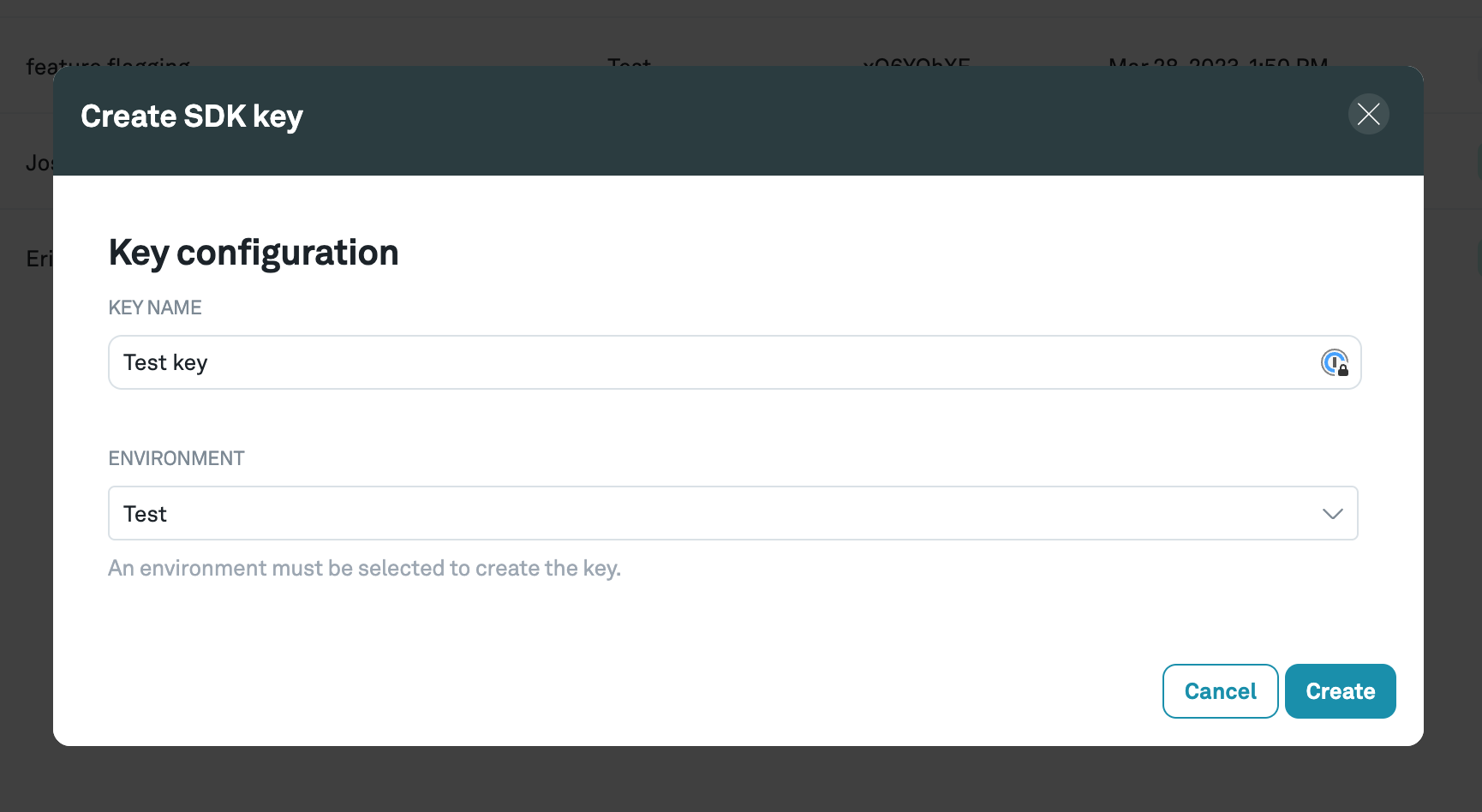 Generate a SDK key