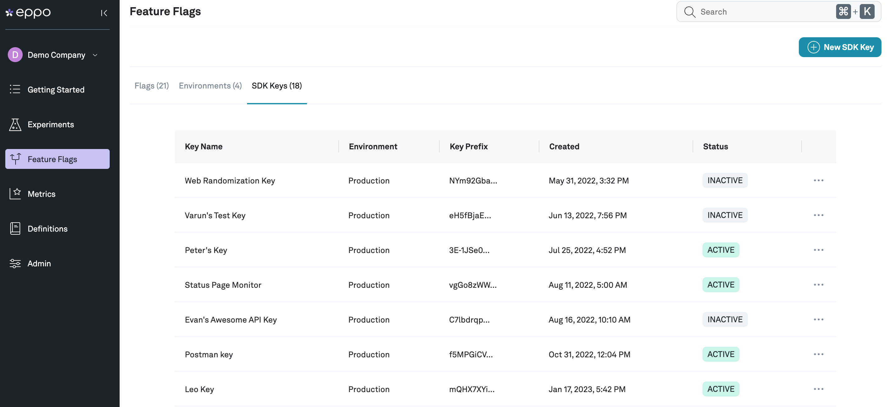 Setup Eppo SDK key